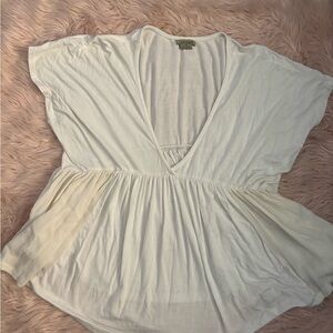 Anama White V-Neck Blouse